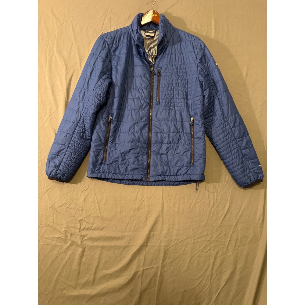 Columbia Mens Medium Omni-Heat Puffer Jacket Blue Full Zip Quilted Coat